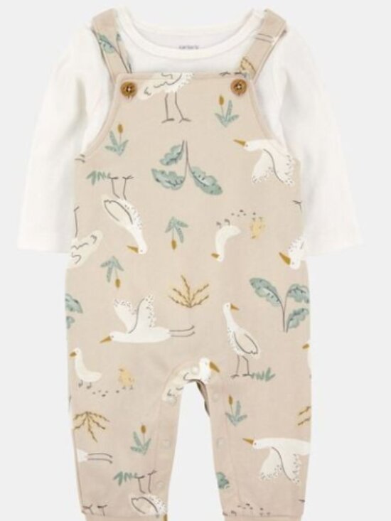 Carter's Other - NWT Carter’s Baby Boy 2-Piece Outfit Set Bird Print Overalls & Long Sleeve Tee